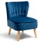 Costway Armless Accent Chair Tufted Velvet Leisure Chair Single Sofa Upholstered BlueGreenPink